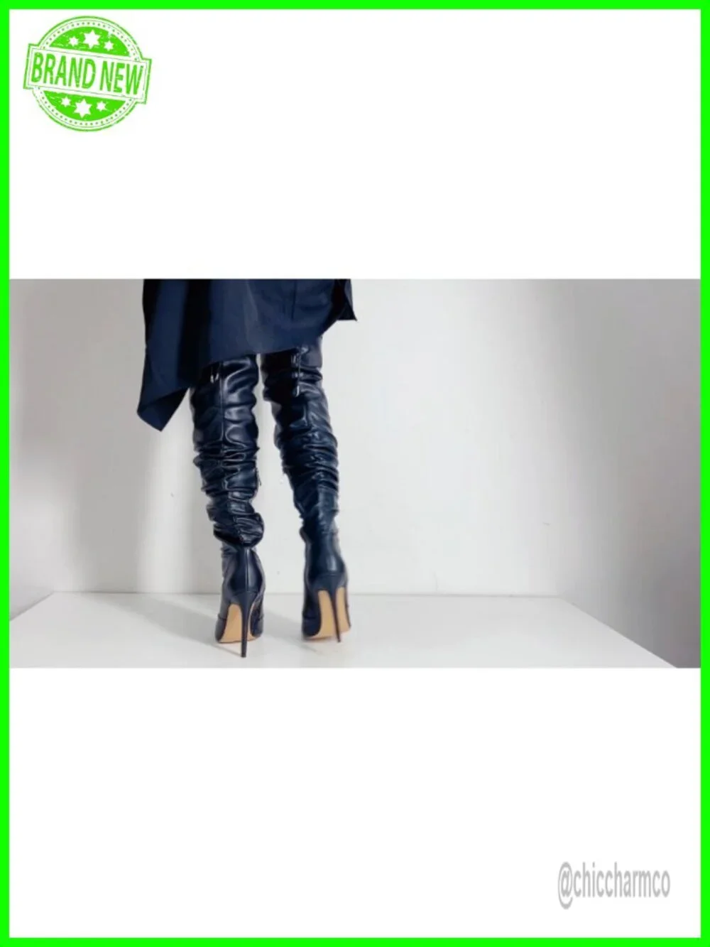 Stiletto Heel Over the Knee Boots Rhinestone Lace Up Pointed Toe